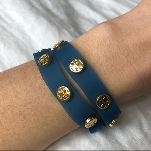 Tory Burch Rubber Jelly Logo Wrap Bracelet